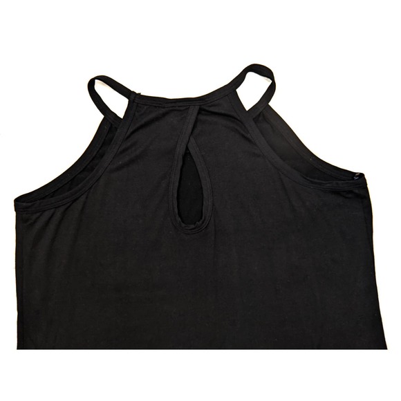 Wandering Dreams Sleeveless Activewear Top Black Drop-Tail Open Back Size Medium - Picture 2 of 4